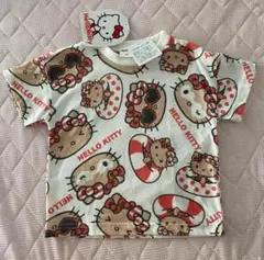 限定値下げ 日焼けキティ　総柄　Tシャツ　90