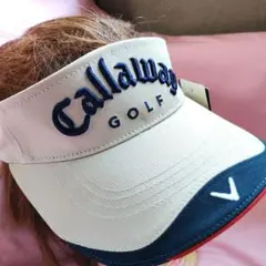 Callaway GOLF TOUR バイザー ベージュ/ネイビー　タグ付き