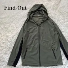 【Find-Out 】フード付きナイロンジャケットカーキワークマン大きいサイズ