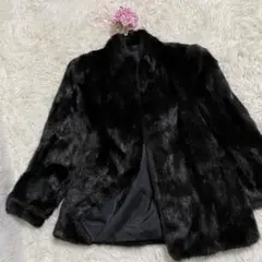 【美品】 ミンクファーコート ショート丈 ゴージャス ブラウン 毛皮 15号