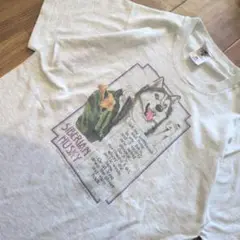 90年代　アメリカ製　犬Tシャツ　買い物　犬　マダム　ファニーTシャツ