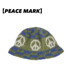 クラッシャーハット　バケットハット　帽子　ピースマーク　PEACE キャップ