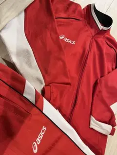 asics 初期　ジャージ上下レッド．赤Mサイズ正規品