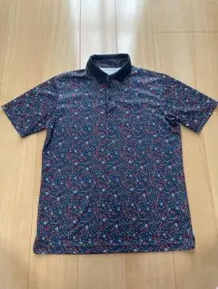 epicure 花柄ポロシャツ ネイビー L