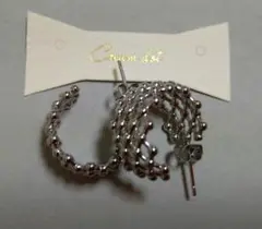 ステンレス製 メッシュ　フープ　ピアス