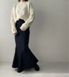 LE MORE ハイウエストデニムマーメイドスカート