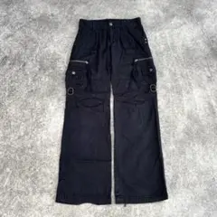 《⭐️本日限り最終価格⭐️》黒カーゴパンツ ギミックデザイン ワイド y2k