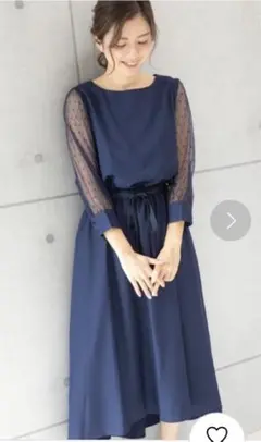 【美品 PREFERIR】オーガンジードットチュールレースワンピース M