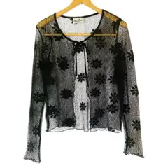 ブラック　レース　カーディガン　DE COLORES