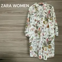 ZARA WOMEN 【M】フラワープリント 　チュニック　羽織り