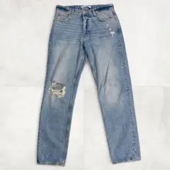 ZARA クラッシュデニムパンツ 31 ダメージデニム ジーンズ
