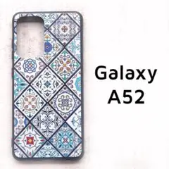 Galaxy A52 5G ケース ブルー タイル