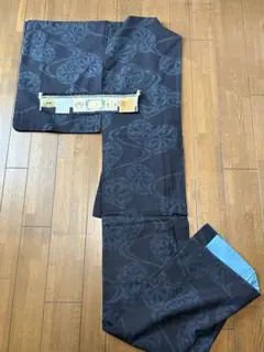 状態良好☆本場結城紬　奥順　証紙あり　紺色　正絹　袷