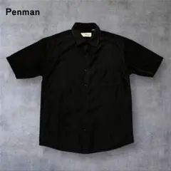 【206】Penman半袖ボタンダウンシャツブラックBlackおそらくMサイズ