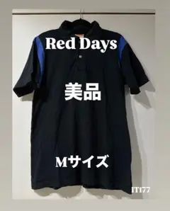 Red Days アメリカ製 切替デザイン ポロシャツ ブラック×ブルーMサイズ
