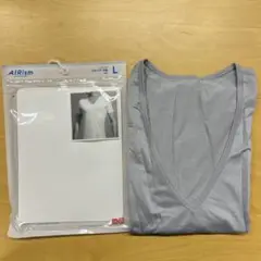 AIRism ライトグレー Tシャツ L