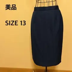 【美品】膝丈タイトスカート/フォーマル/オフィス/きれいめ/上品/ネイビー