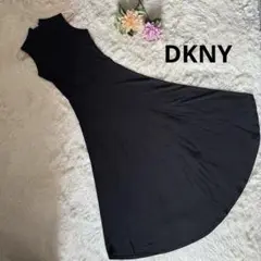 【美品】DKNY タートルネック ノースリーブ ロングワンピース ドレス
