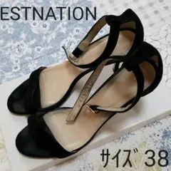 ESTNATION ストラップサンダル サイズ38 ヒール7.5cm