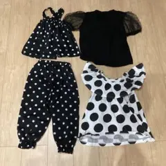 水玉模様 トップスとパンツセット 130 まとめ　女の子　服