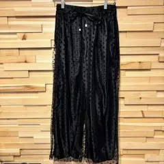 しまむら フロッキー ドット パンツ L シアー ブラック 黒 近藤千尋 完売