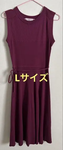 ワールド☆index☆ニットワンピース、ワインカラー☆Lサイズ