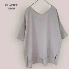 グラシアGLACIER フレアスリーブブラウス　5分袖　ゆったり　グレージュ