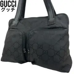 ✨良品 GUCCI グッチ ハンドバッグ GGキャンバス 手提げ ブラック