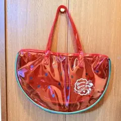 ミニーマウス スイカ柄 透明ビニールバッグ ディズニーリゾート　プール　ピーチ