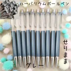 【シルバー】ハーバリウムボールペン【グレー】10本セット　ジュエル付★
