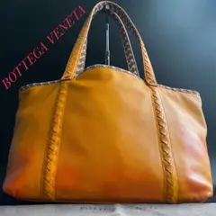極美品✨ボッテガヴェネタ トートバッグA4収納 イントレチャート イエロー