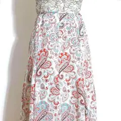 ❤️極美品 ジュンコシマダ トリコロール ペイズリーフェミニンフレアスカート M