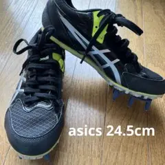 24.5cm アシックス コンフォート 陸上 スパイク ブラック