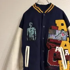 キャメルクラッチオーケストラ　スタジャン　ネイビー　ユニークデザイン　L