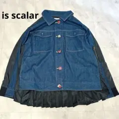 iS ScoLar イズスカラー 異素材切替 バックプリーツ デニムジャケット