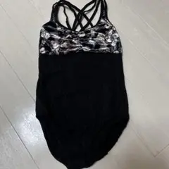 【美品】黒花柄 クロスストラップ レオタード ※値下げしました