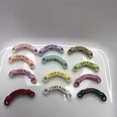 【お買い得】3つ穴合金ビーズ　12色20個入り