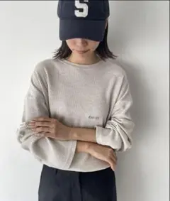 CANALJEAN "CHOICE"刺繍ワッフルロングTシャツ