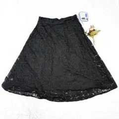 Hina Style 新品タグ付き 着痩せ 黒 レーススカート LLサイズ