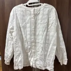 studio clipホワイト ボタン付き 長袖シャツ F