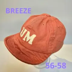 BREEZE アルファベット キャップ 56-58cm オレンジ Lサイズ