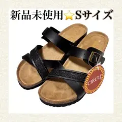 新品❤️CIRCLE クロスストラップサンダル S ブラック 大人可愛い 厚底風