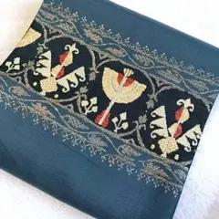 LULU8 名古屋帯 カジュアル 普段使い コプト調 青 柔らか