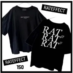 ◼︎ラットエフェクト◼︎ 3連ロゴ 半袖Tシャツ 150cm 黒