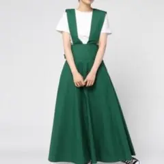 ルシェルブルー　フレアスカート 緑色 ロングスカート