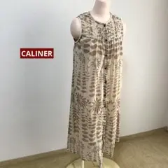 CALINER カリネ　前開き　ノースリーブ　ワンピース