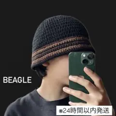 クラッシャーハット　バケットハット　ニットハット　クロシェハット　ブラック　茶