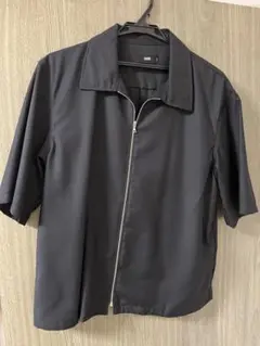 HARE ブラック 半袖シャツ Sサイズ　ジップアップタイプ