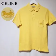 稀少 CELINE オールド セリーヌ 半袖 ポロシャツ ロゴ 刺繍 馬車 M