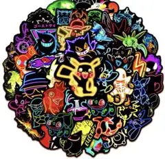 ポケモン ネオンカラー ステッカー 50PCS